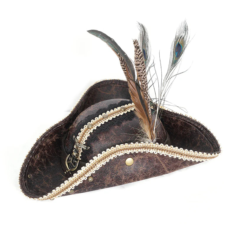 Chapeau tricorne MARRON