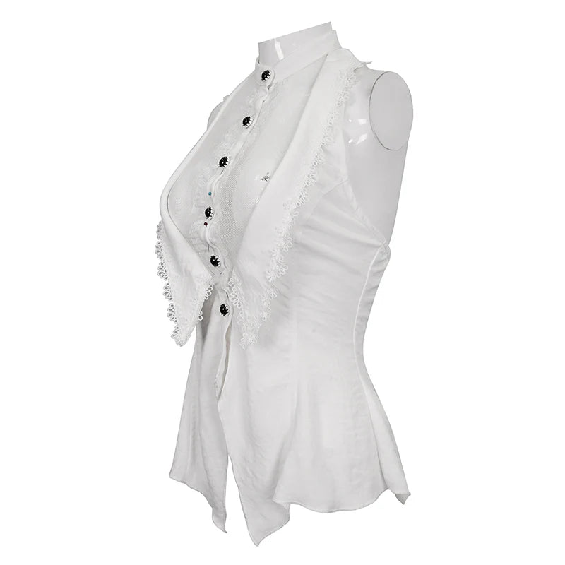 Chemise sans manche gothique blanche