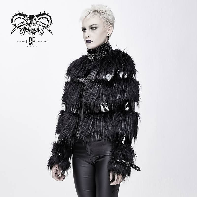 Veste Punk 'Crossroads' Fourrure