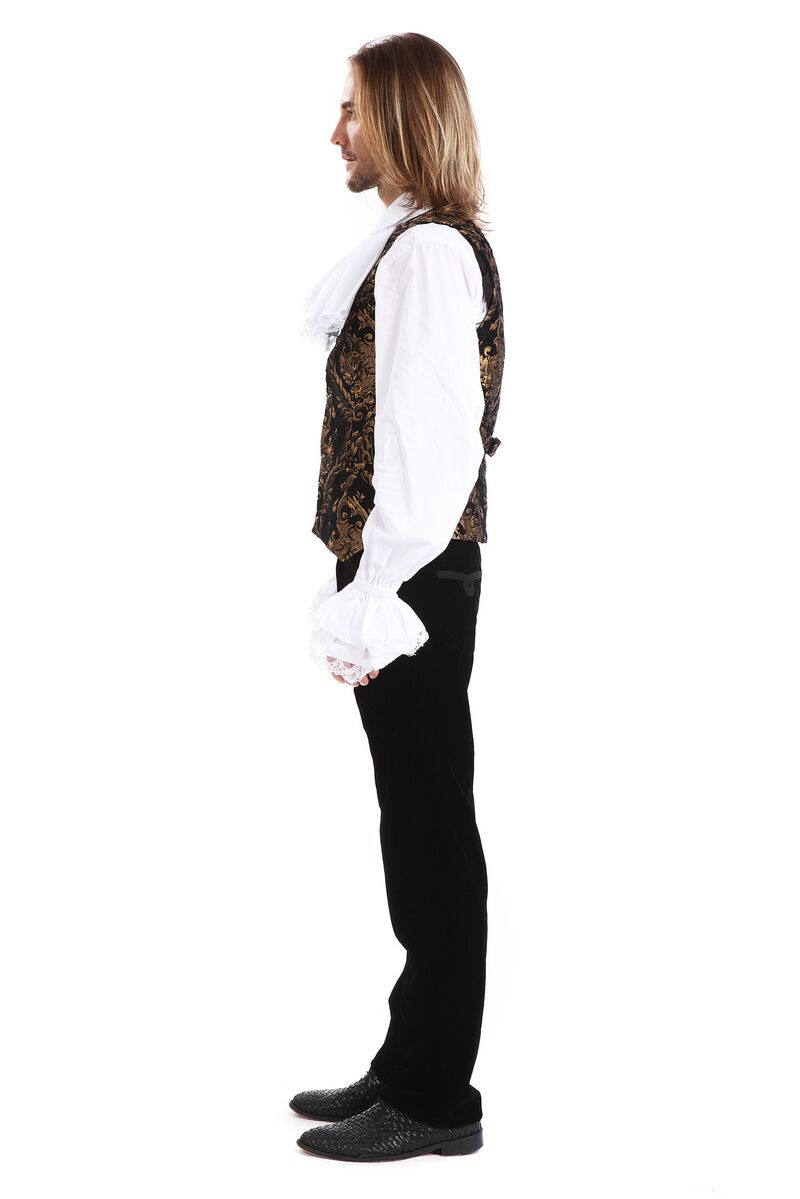 GILET HOMME GOTHIQUE STEAMPUNK VICTORIEN BROCARD OR