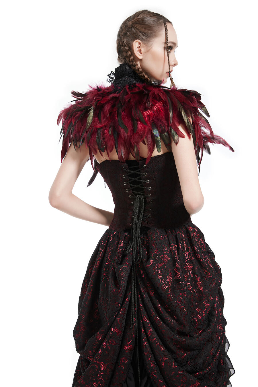 Boléro à Plumes Rouge