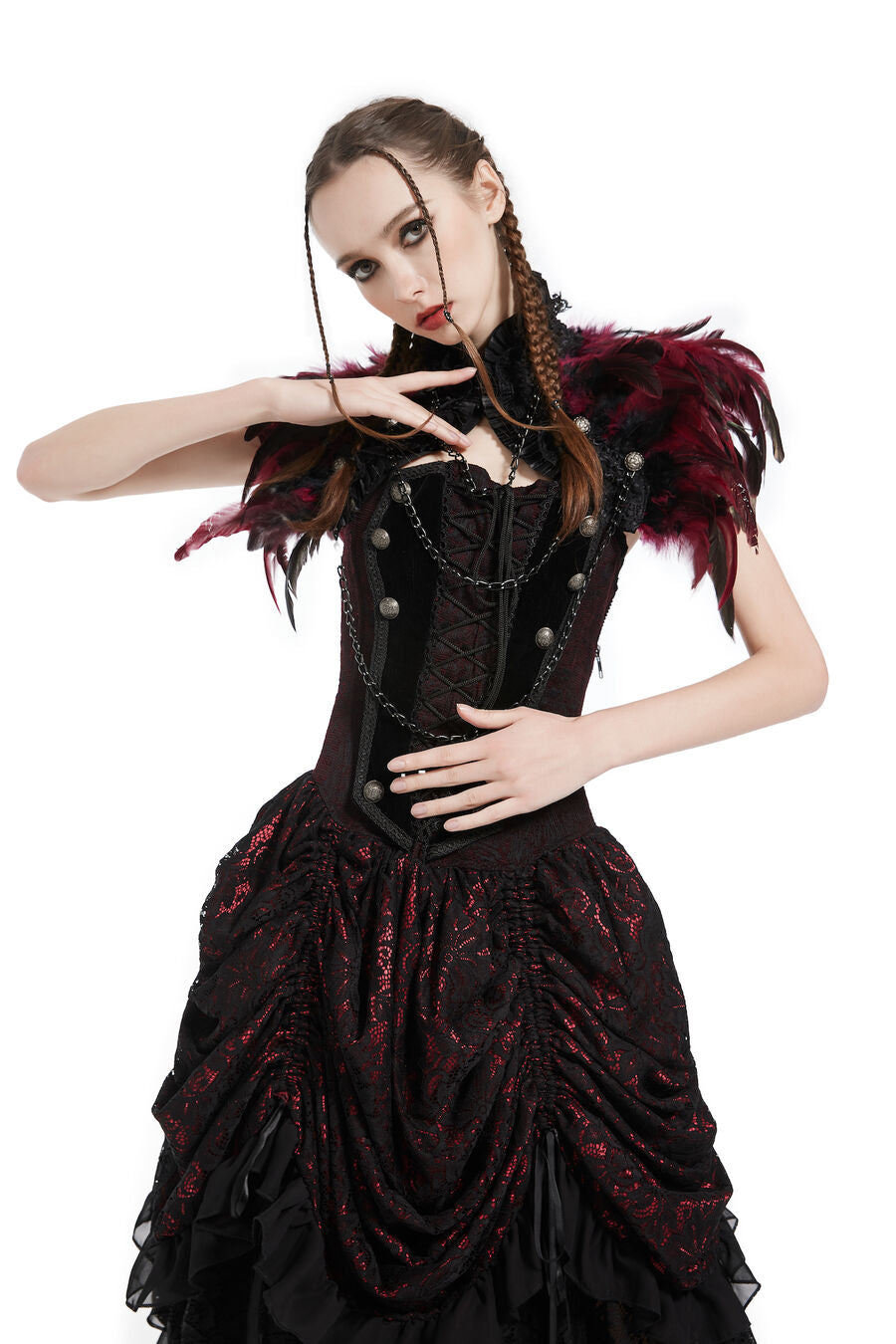 Boléro à Plumes Rouge