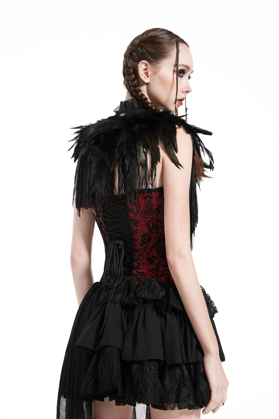 Boléro GOTHIQUE à Plumes NOIR