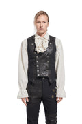 Gilet steampunk à rayure NOIR