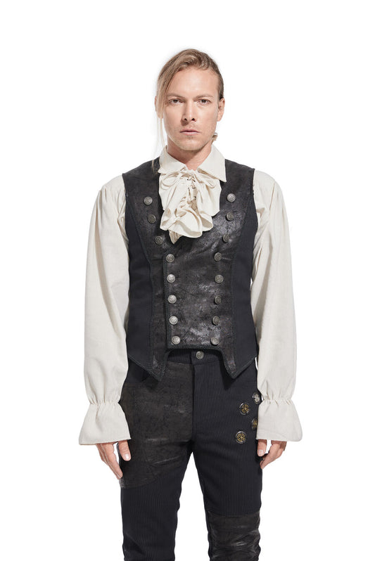 Gilet steampunk à rayure NOIR