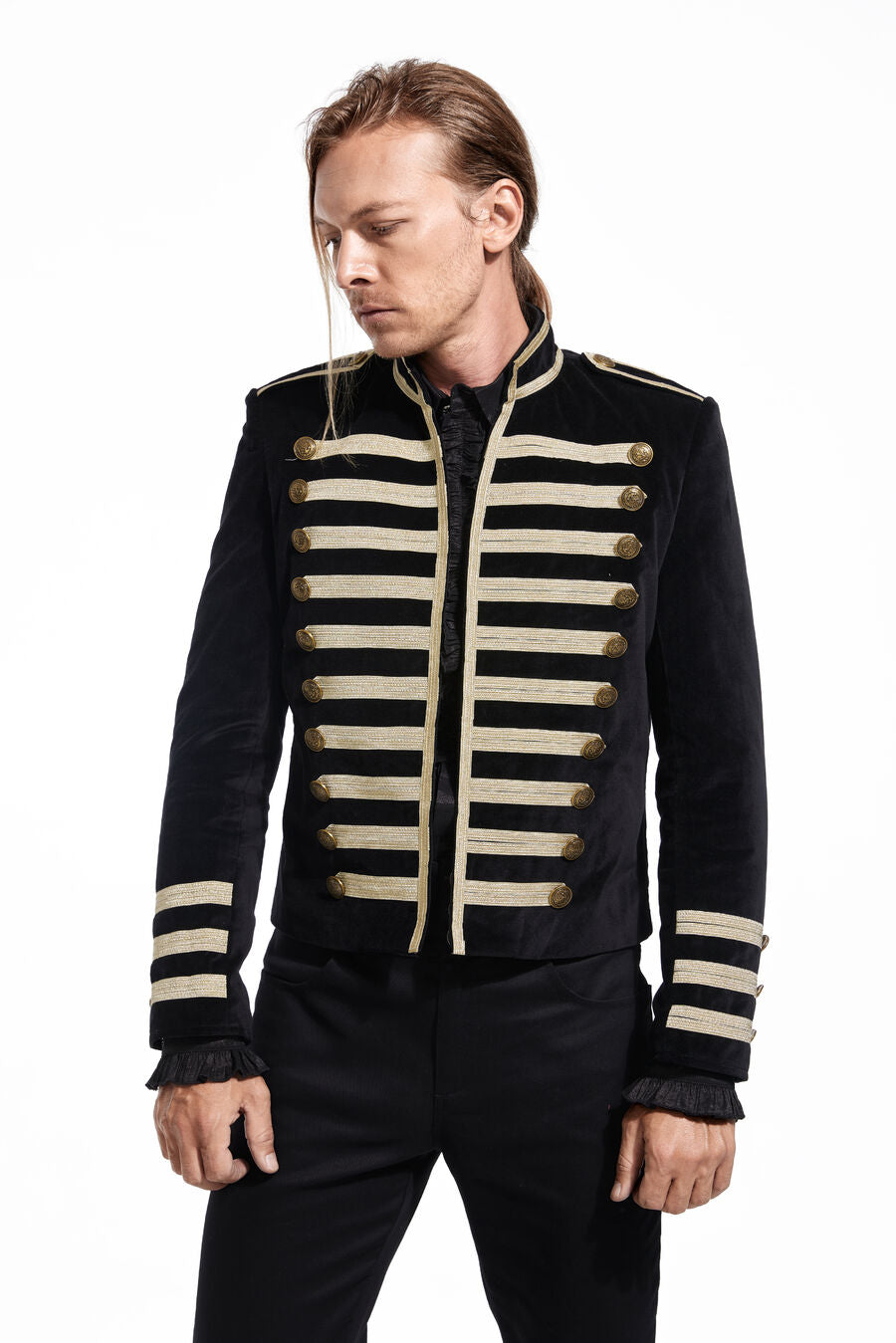 Veste officier velours coton doré