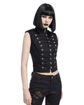 Gilet officier gothique pour femme NOIR