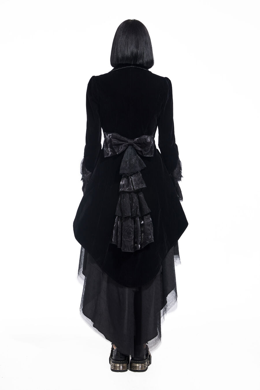 Veste femme velours queue de pie NOIR