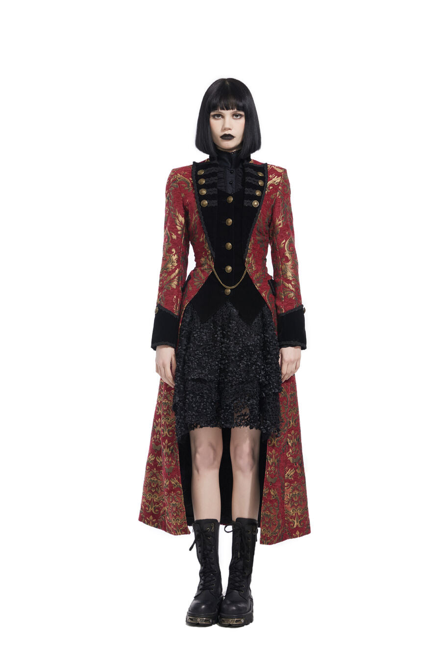 Manteau long gothique ROUGE