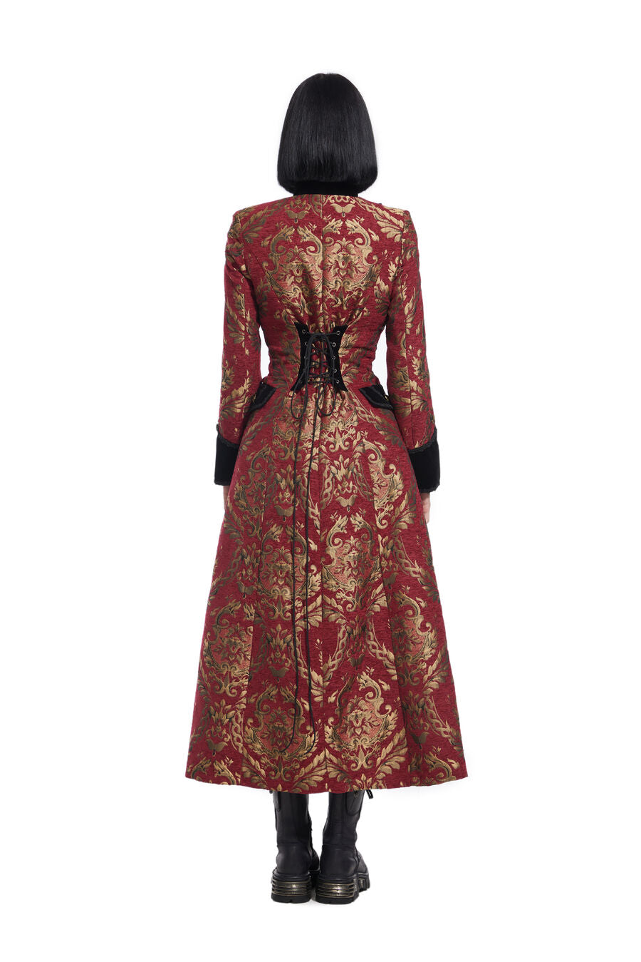 Manteau long gothique ROUGE