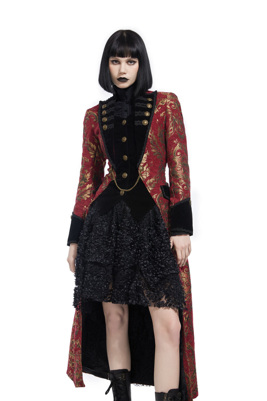 Manteau long gothique ROUGE