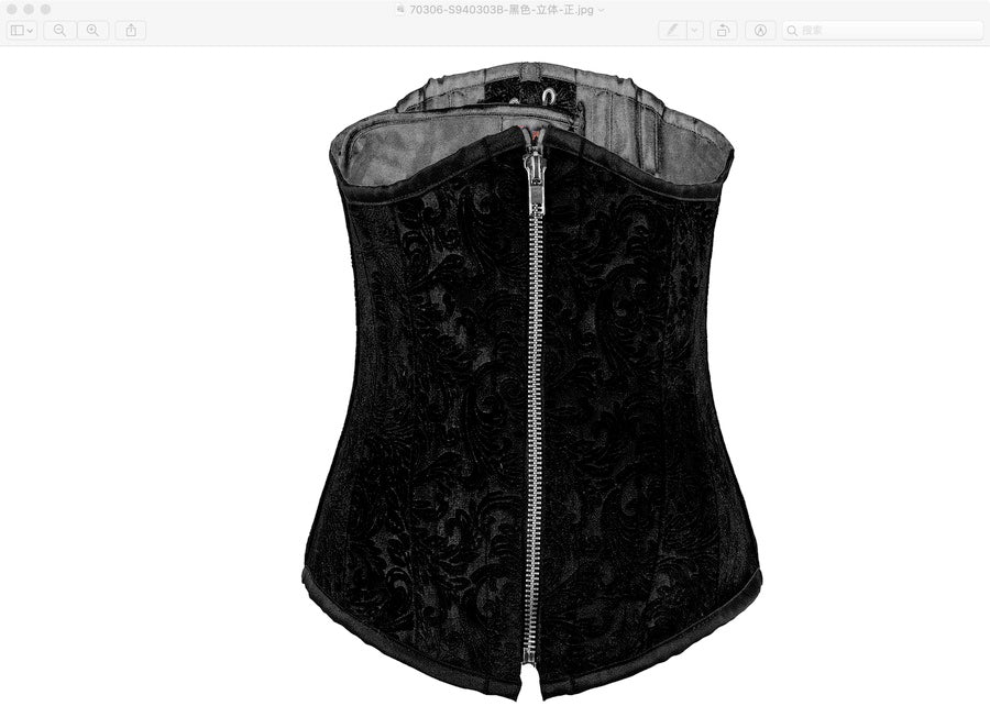 CORSET GOTHIQUE ZIP VELOUR