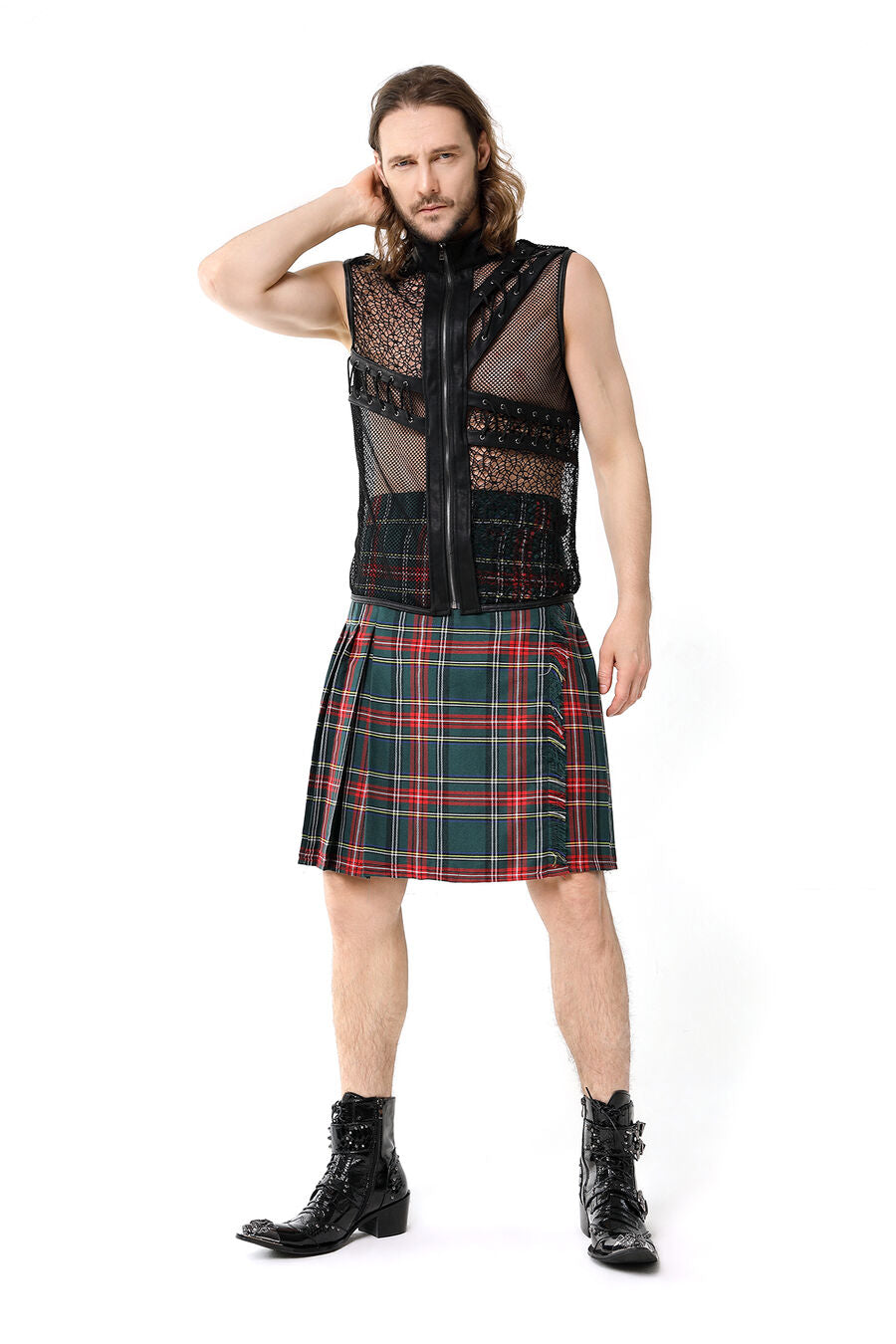 KILT GOTHIQUE POUR HOMME VERT