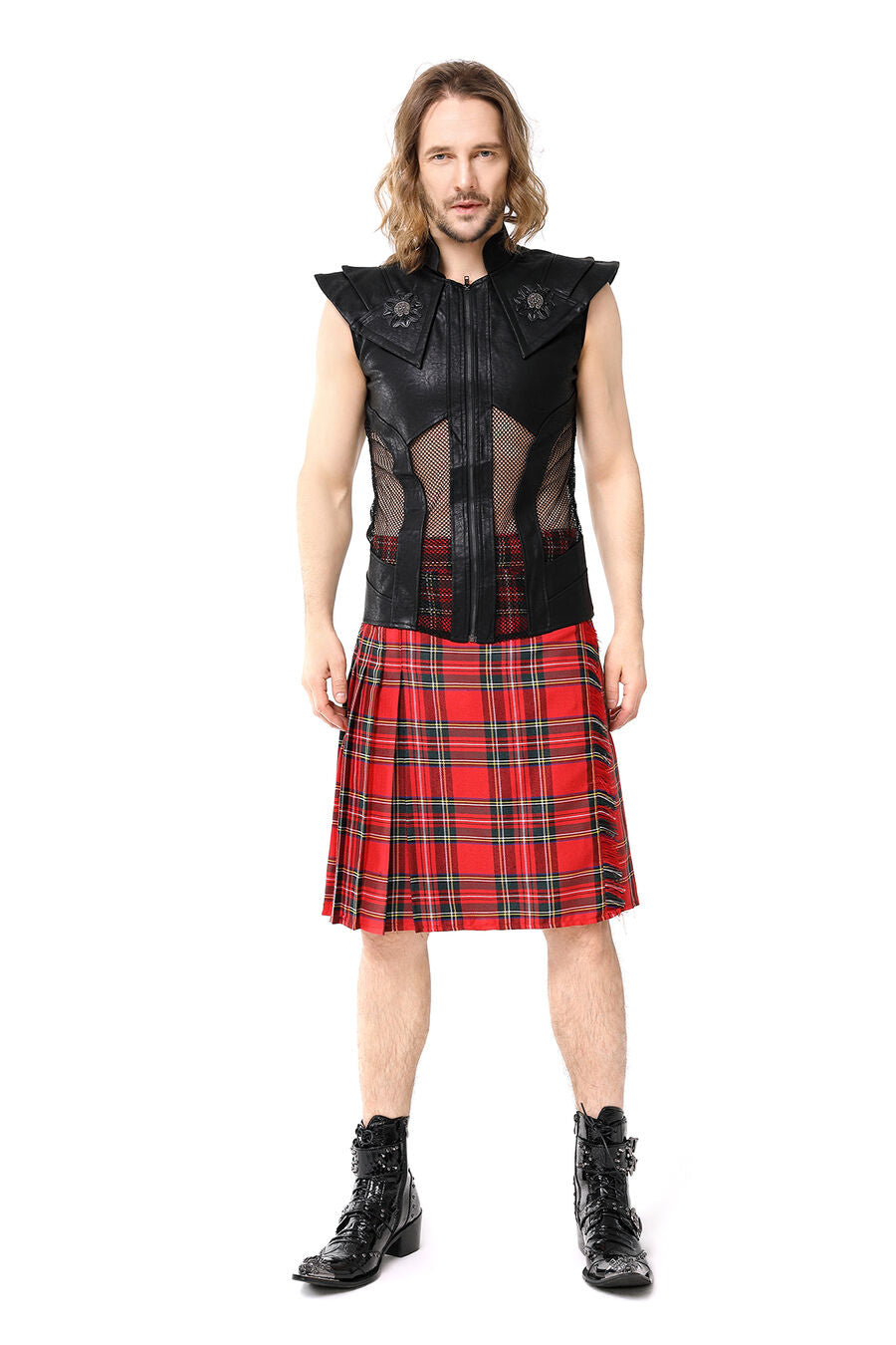 KILT GOTHIQUE POUR HOMME ROUGE