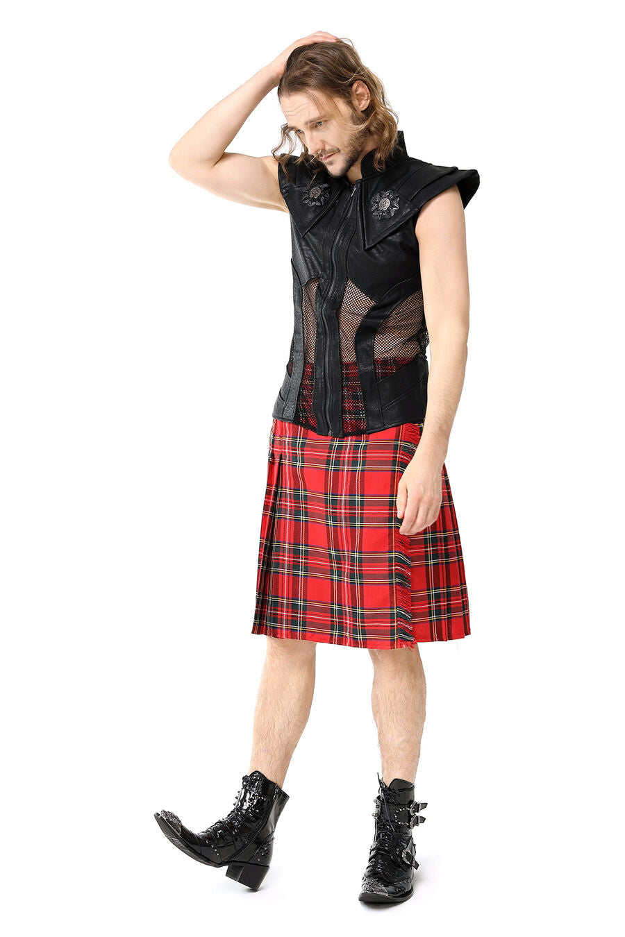 KILT GOTHIQUE POUR HOMME ROUGE