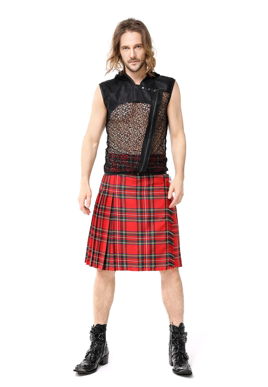 KILT GOTHIQUE POUR HOMME ROUGE