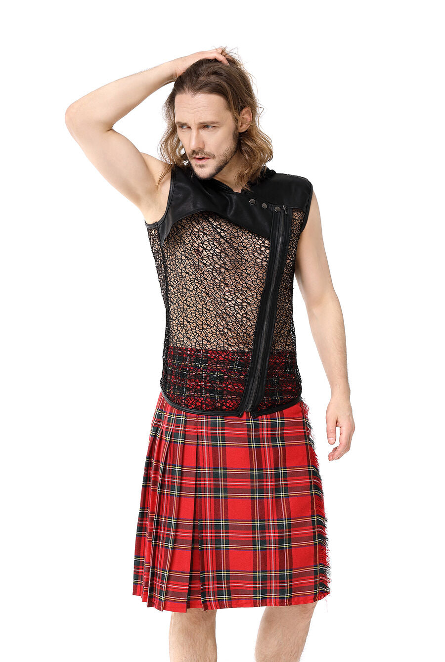 KILT GOTHIQUE POUR HOMME ROUGE