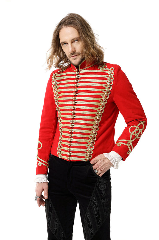 Veste officier style gothique rouge