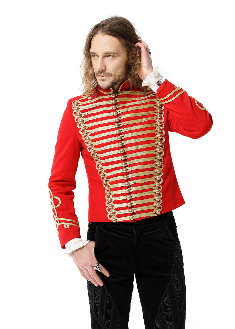 Veste officier style gothique rouge