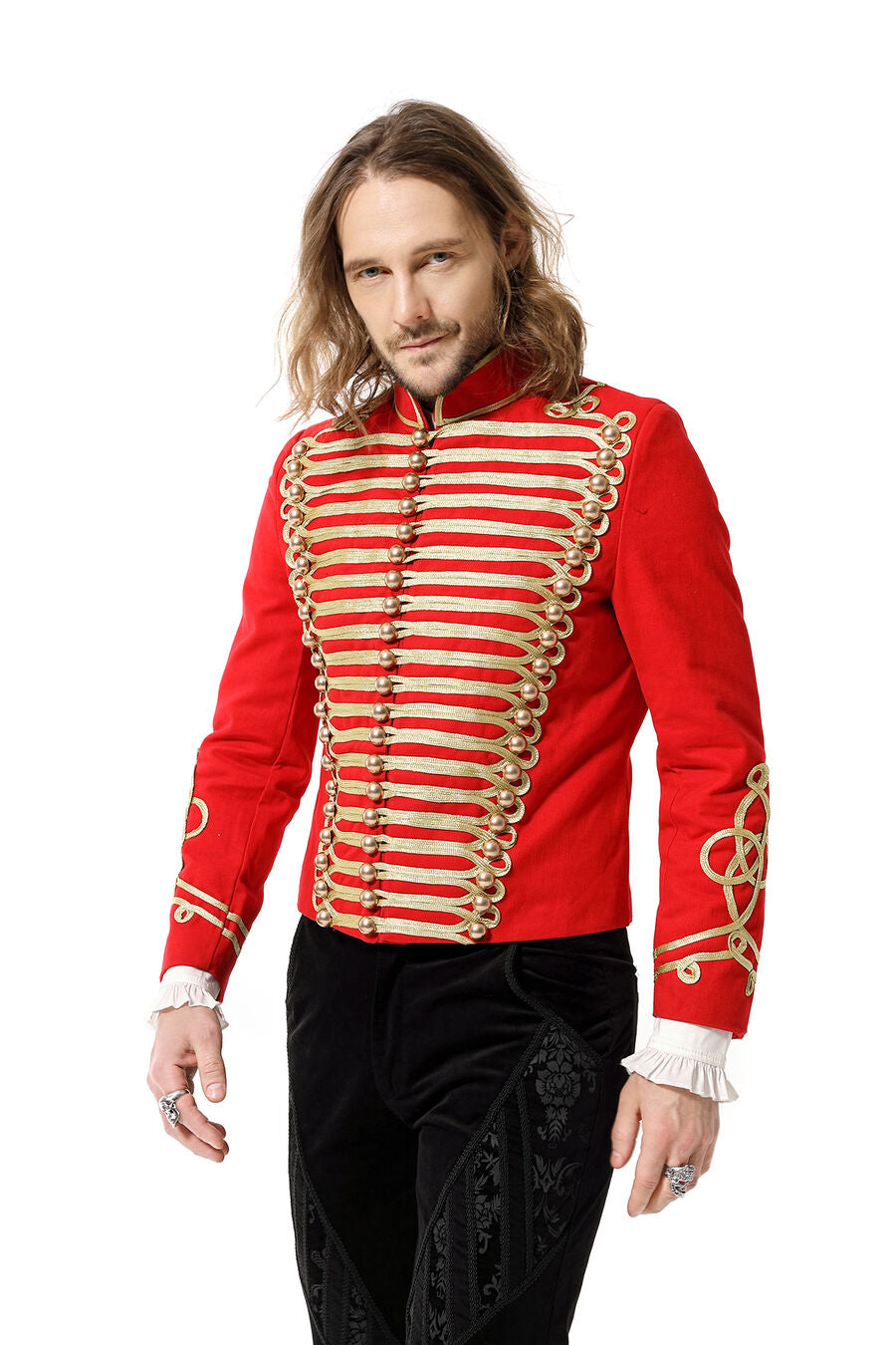 Veste officier style gothique rouge