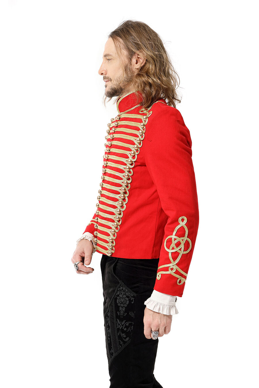 Veste officier style gothique rouge