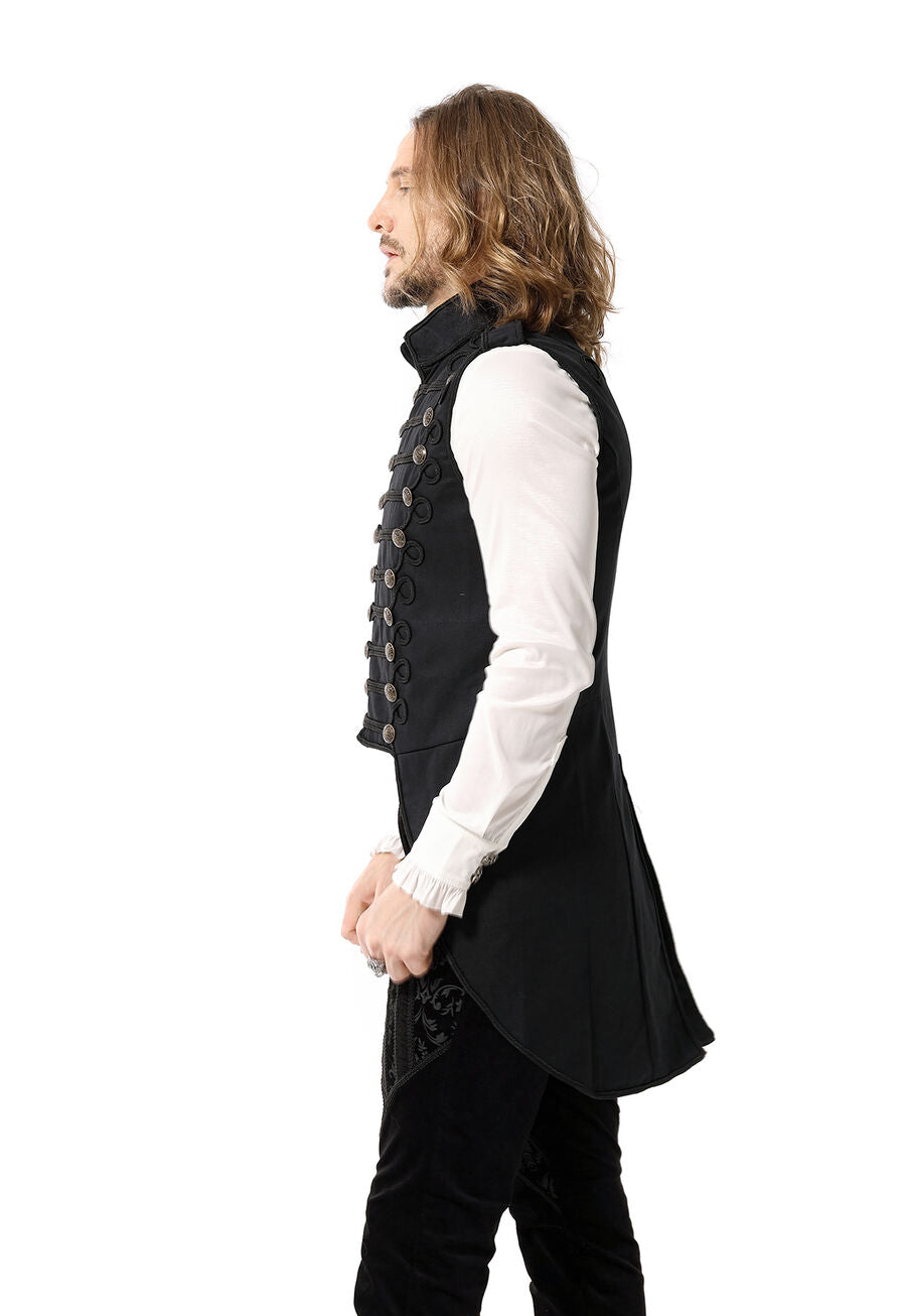 GILET OFFICIER GOTHIQUE NOIR