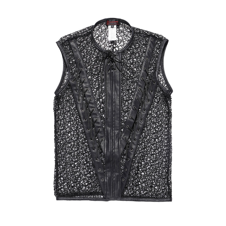 T-shirt résille gothique homme a lacer