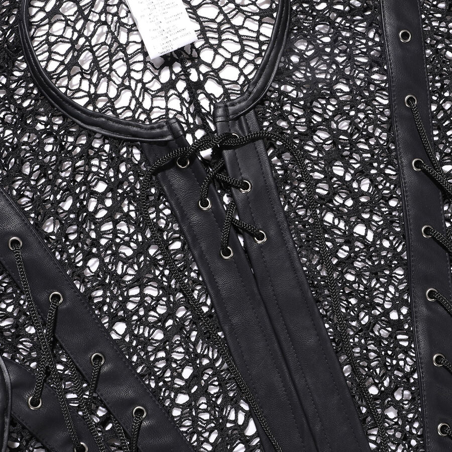 T-shirt résille gothique homme a lacer