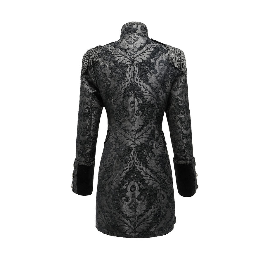 veste femme jacquard gothique queue-de-pie Noir