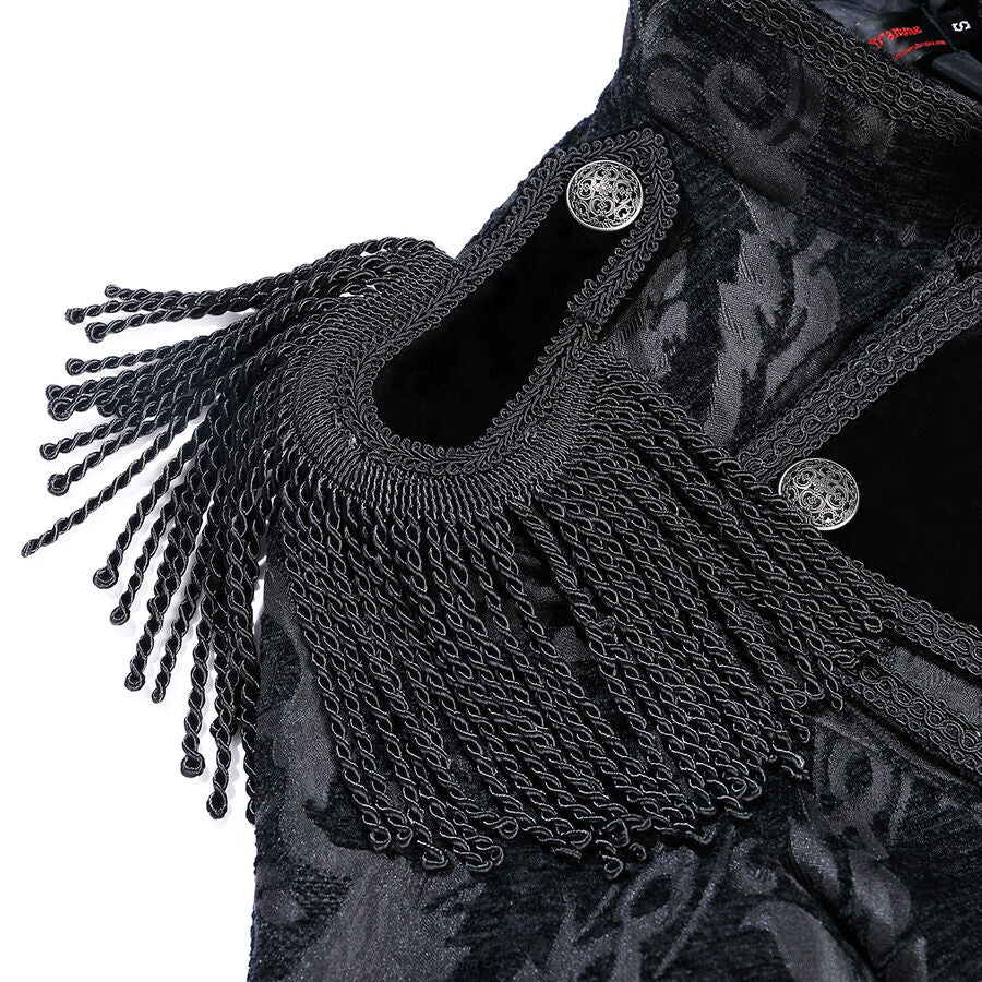 veste femme jacquard gothique queue-de-pie Noir