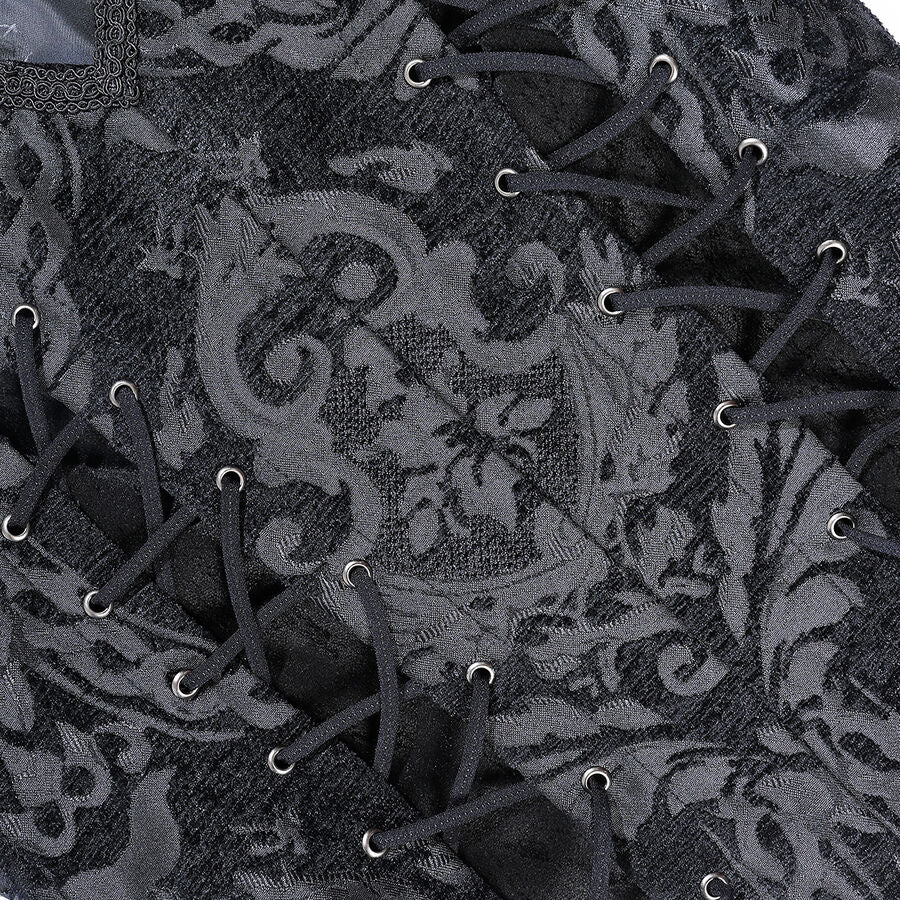 gilet femme jacquard style baroque Noir