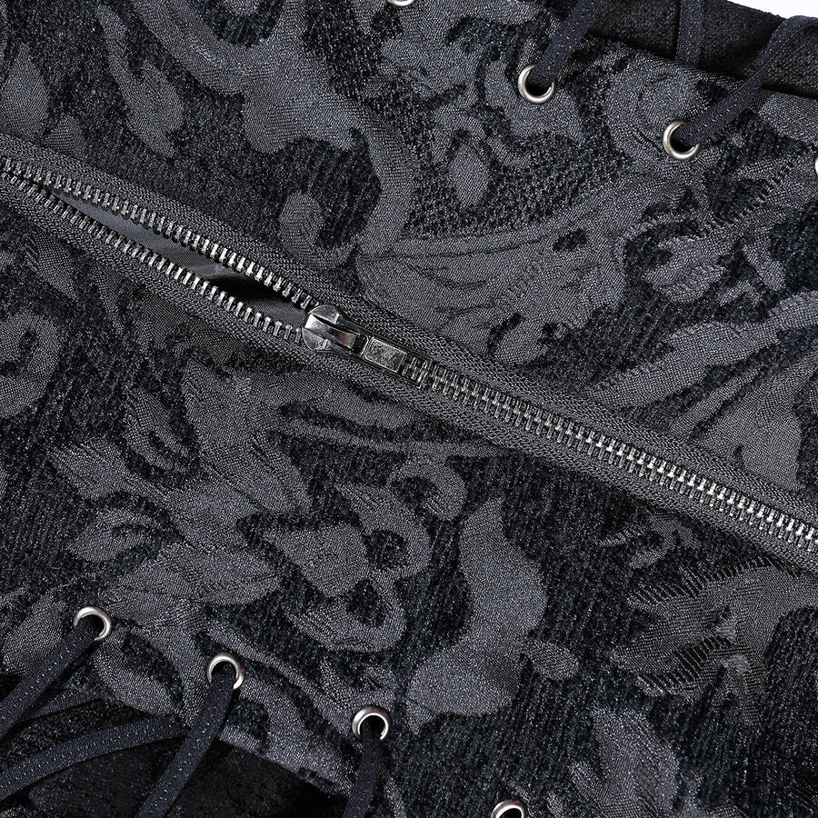 gilet femme jacquard style baroque Noir
