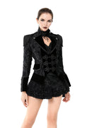 veste femme jacquard gothique queue-de-pie Noir