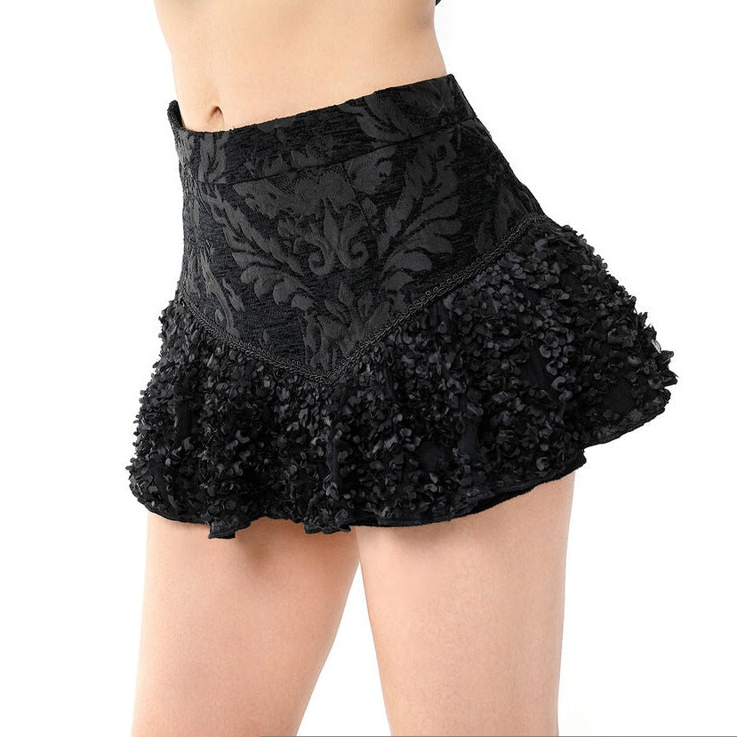 jupe court jacquard Noir