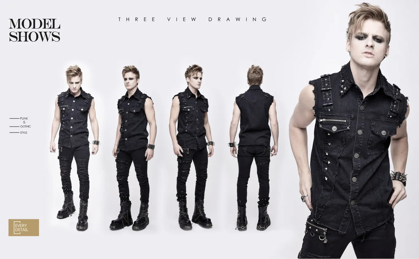 Gilet sans manche punk rock
