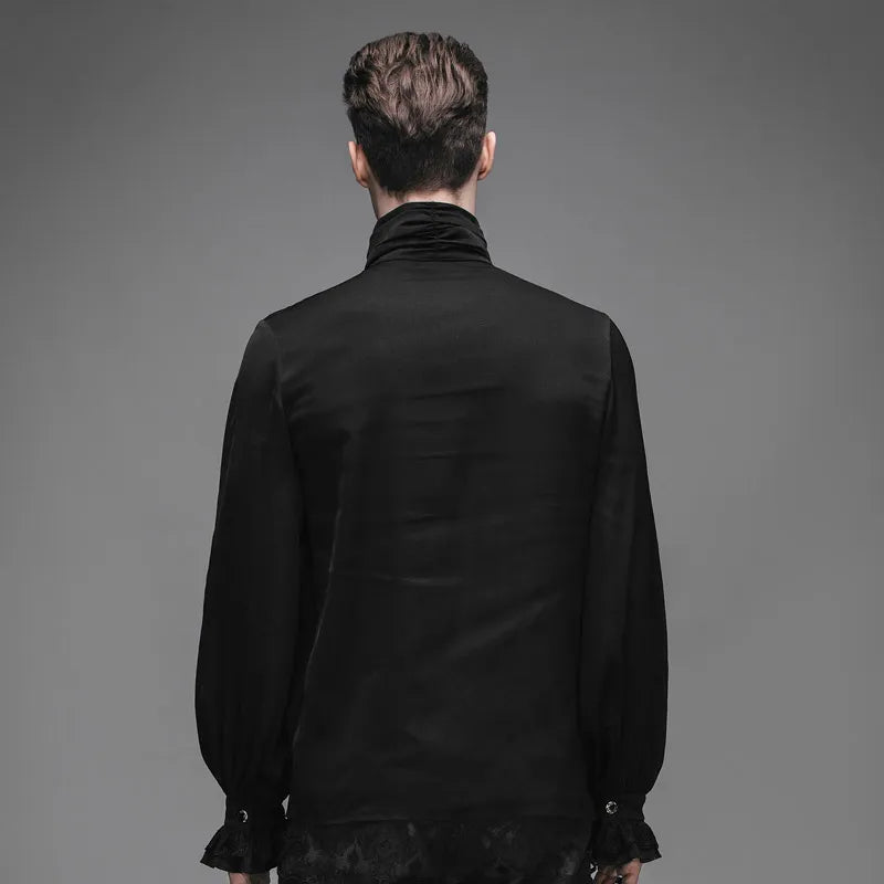 Chemise en mousseline gothique et son Jabot NOIR