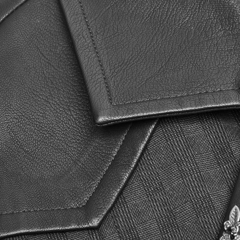 Gilet tissu et similicuir steam punk