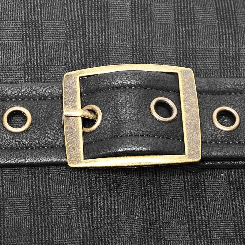 Gilet tissu et similicuir steam punk
