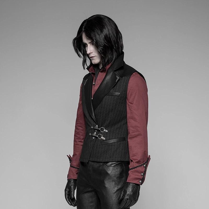 Gilet tissu et similicuir steam punk