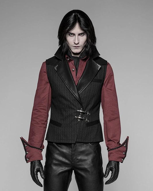 Gilet tissu et similicuir steam punk