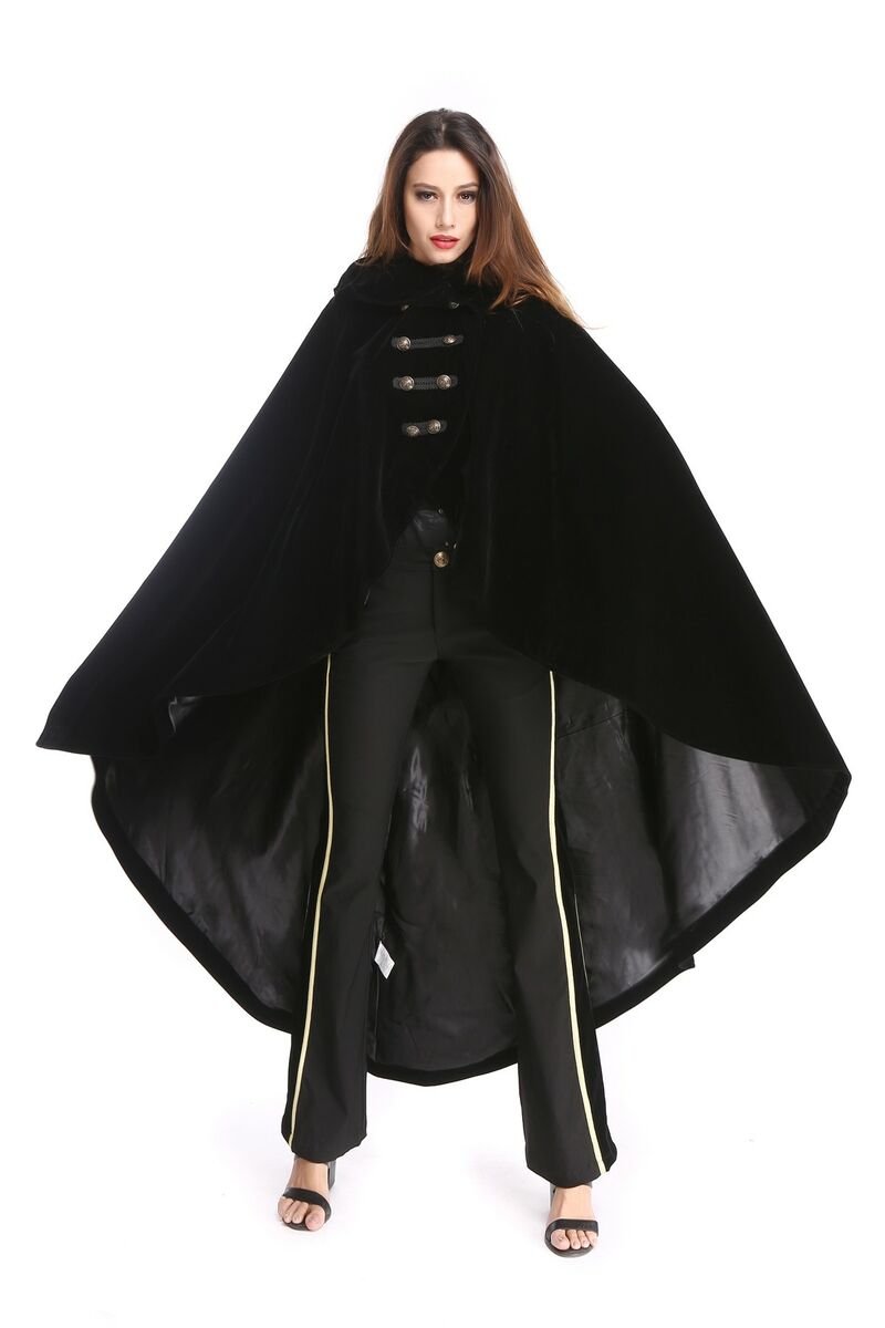 CAPE VELOURS DOUBLURE NOIR
