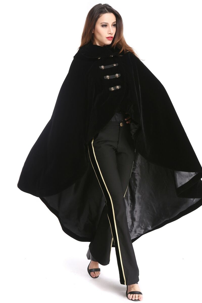 CAPE VELOURS DOUBLURE NOIR