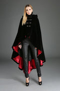 CAPE VELOURS DOUBLURE ROUGE