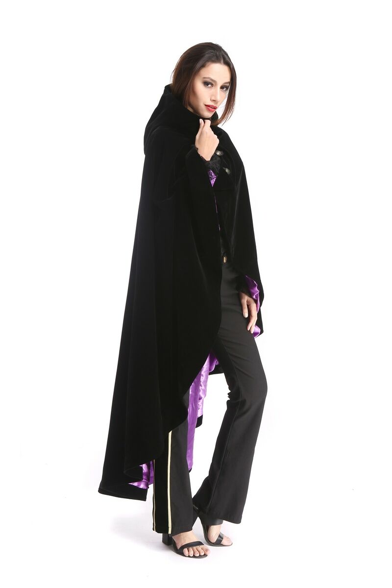 CAPE VELOURS DOUBLURE VIOLETTE