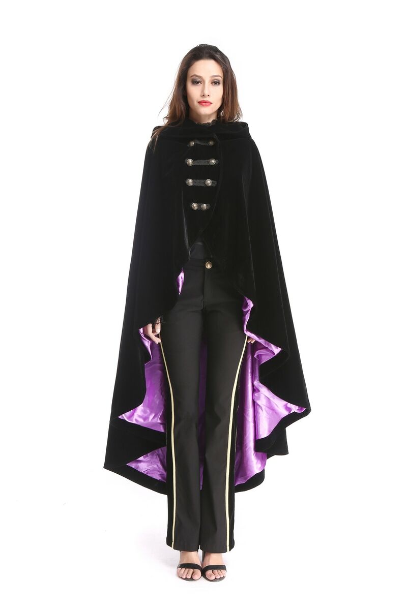 CAPE VELOURS DOUBLURE VIOLETTE