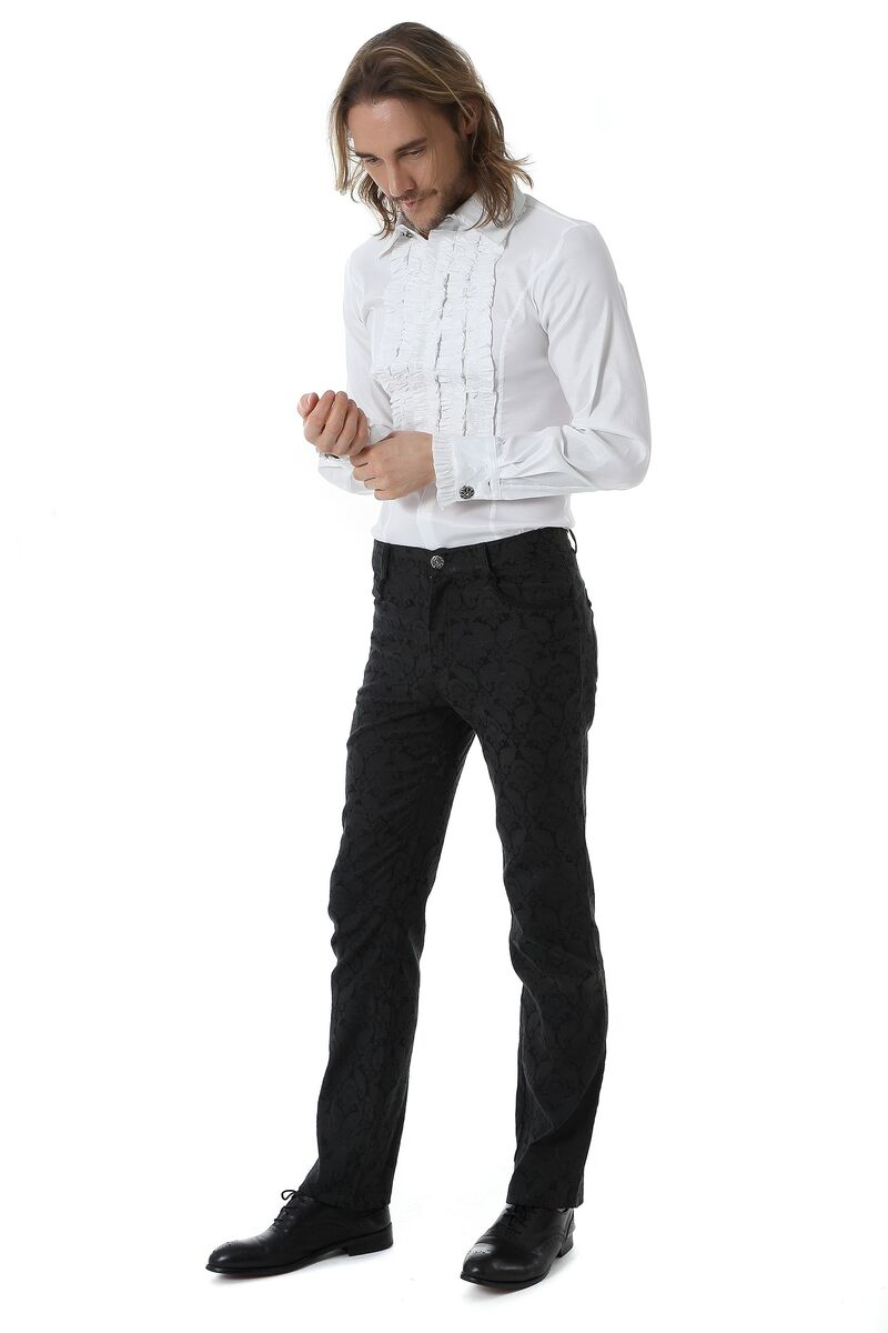 CHEMISE À JABOT CLASSIQUE BLANCHE