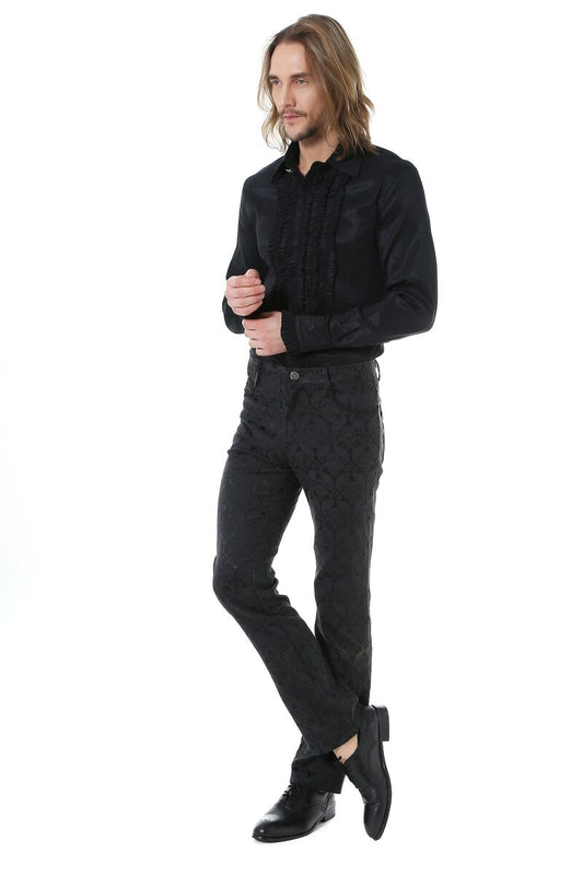 CHEMISE À JABOT CLASSIQUE NOIR