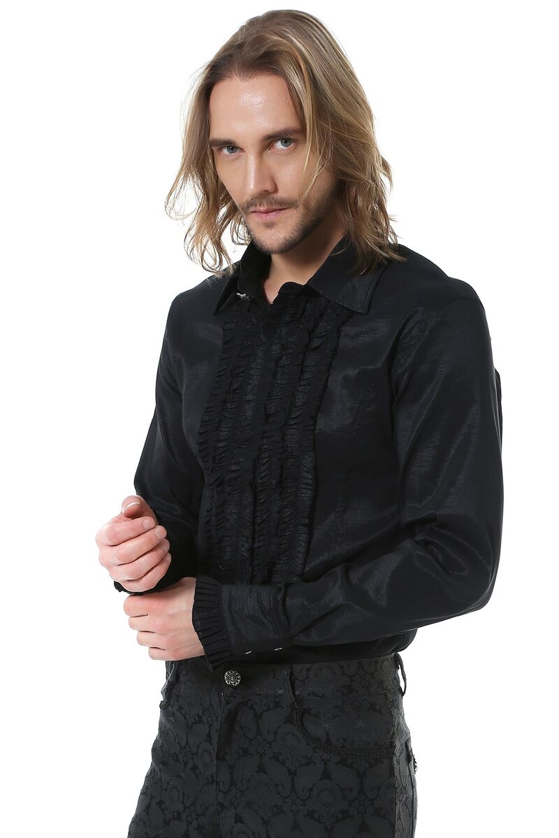 CHEMISE À JABOT CLASSIQUE NOIR