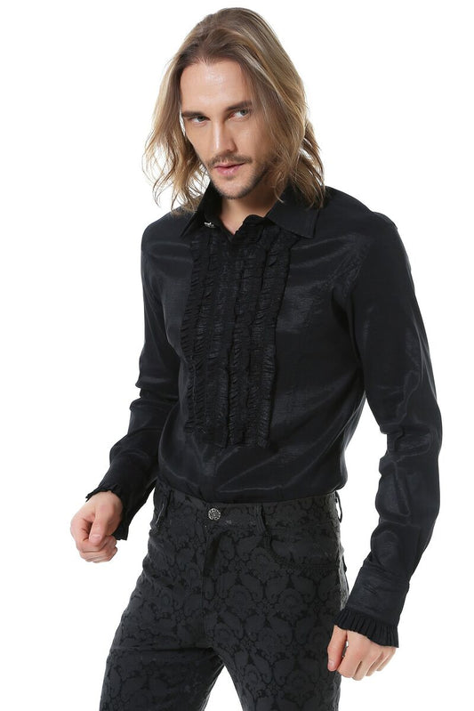 CHEMISE À JABOT CLASSIQUE NOIR