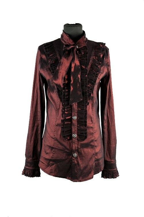 CHEMISE GOTHIQUE BORDEAUX ARISTOCRATE VICTORIEN HOMME TAFFETAS
